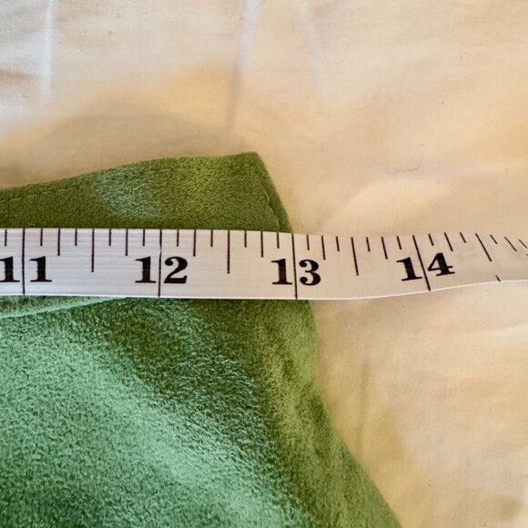 Vintage Custom Made Lime Green Suede Skirt Suit Set - Picture 14 of 16